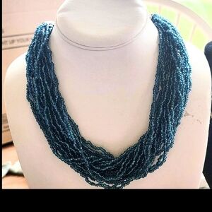 Boho Multi-strand Turquoise Mini-Beaded Necklace